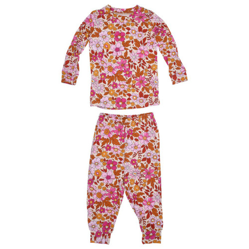 Three Little Tots Wild Child Flower Toddler Girl's Pajama Set | Little Dreamers Pajamas