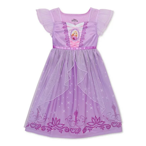 Disney Princess Rapunzel Toddler Girl's Fancy Dress-Up Nightgown, Gown