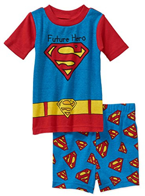 DC Comics Superman Baby Boys 2 Piece Shirt & Shorts Pajama Set, Size 9 Months