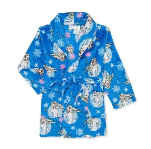 Disney Frozen Elsa Royal Blue Minky Fleece Girl's Bathrobe, Robe | Little Dreamers Pajamas