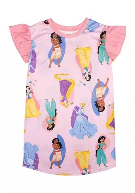Disney Princess Character Toddler Girl's Pink Satinet Nightgown, Gown | Little Dreamers Pajamas