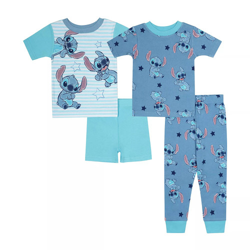 Lilo and Stitch Toddler Boy's 4-Piece Short-Sleeved Character Pajama Set | Little Dreamers Pajamas