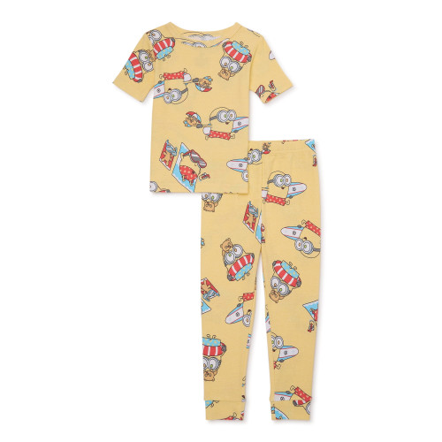 Despicable Me Minion Bob and Teddy Bear Tim Beach Vacation Toddler Pajama Set | Little Dreamers Pajamas