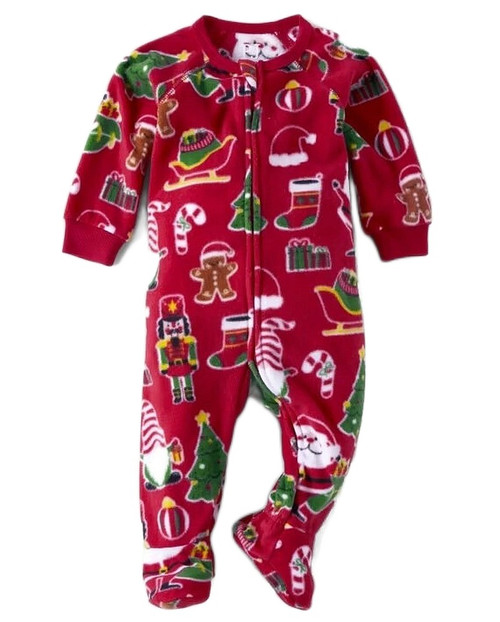 Toddler Boy's Girl's Christmas Nutcracker, Santa Red Fleece Pajama Sleeper | Little Dreamers Pajamas