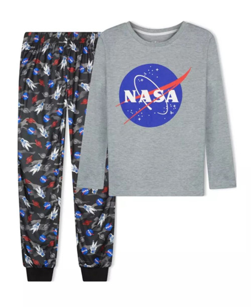 NASA Space Boy's Girl's Glow-In-The-Dark Polyester Pajama Set | Little Dreamers Pajamas