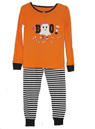 Girl's Halloween Candy Trick Or Treat Ghost Pajama Set, Size 3T | Little Dreamers Pajamas