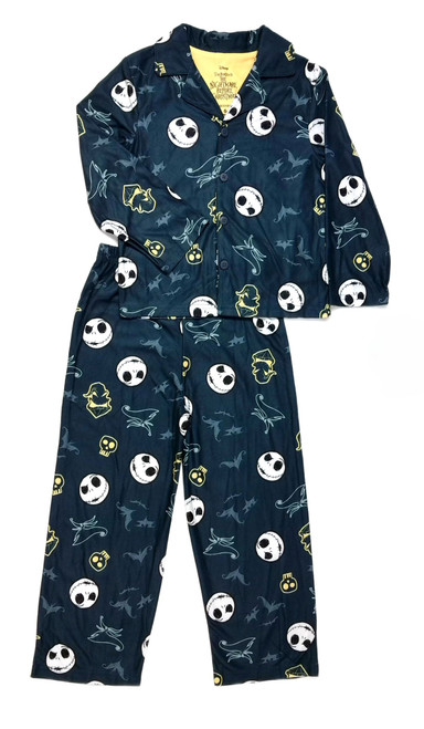 NBC Jack Skellington, Oogie Boogie, Zero Boy's Flannel Button Down Pajama Set | Little Dreamers Pajamas