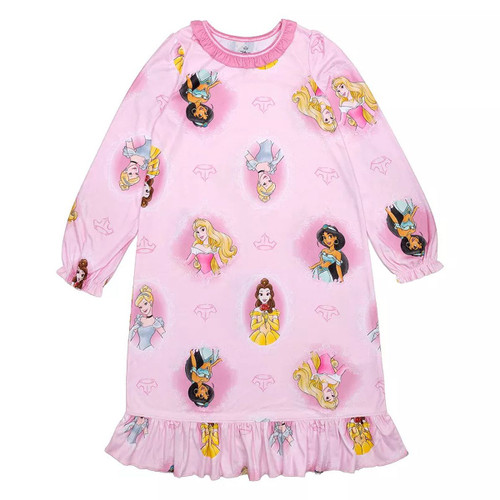 Disney Princess Girl's Pink Character Print Soft Nightgown, Gown | Little Dreamers Pajamas
