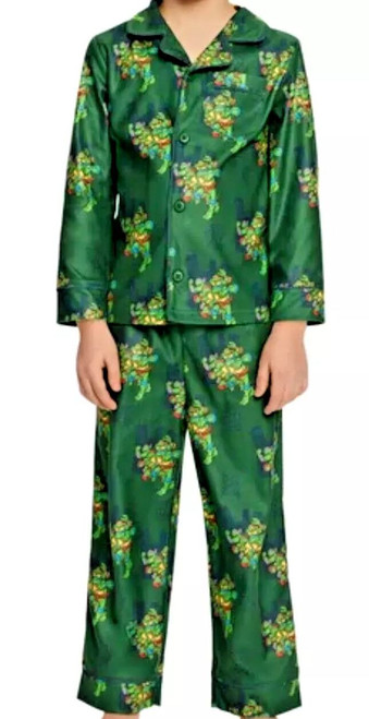 Teenage Mutant Ninja Turtles Team Turtles Boy's Button Down Flannel Pajama Set | Little Dreamers Pajamas