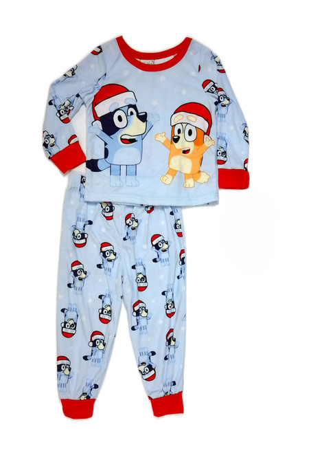 Bluey and Bingo Toddler Boy's Santa Christmas Holiday Soft Pajama Set | Little Dreamers Pajamas
