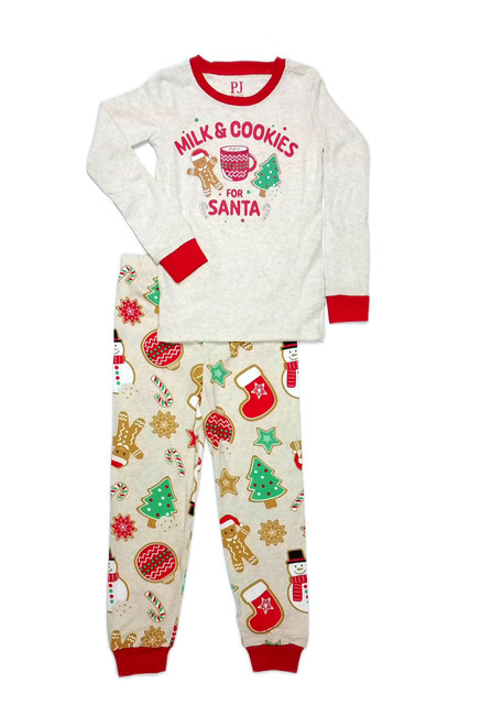 Toddler Kids Milk and Cookies For Santa Cotton Christmas Holiday Pajama Set | Little Dreamers Pajamas