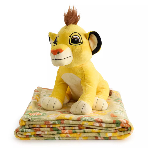 Disney's The Lion King Plush Stuffed Animal Simba and Fleece Blanket Throw Set | Little Dreamers Pajamas