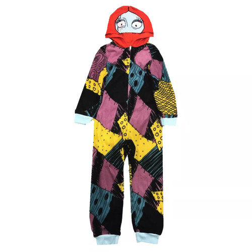 Girl's Nightmare Before Christmas Sally Fleece Hooded Costume Pajama Sleeper | Little Dreamers Pajamas