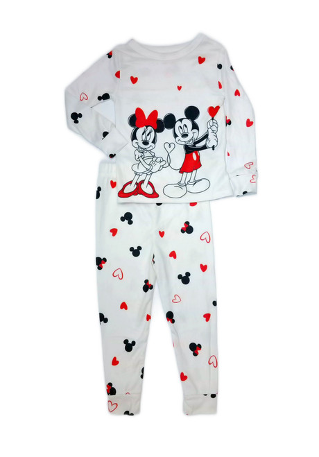 Minnie and Mickey Toddler Valentine's Hearts Soft Character Pajama Set | Little Dreamers Pajamas