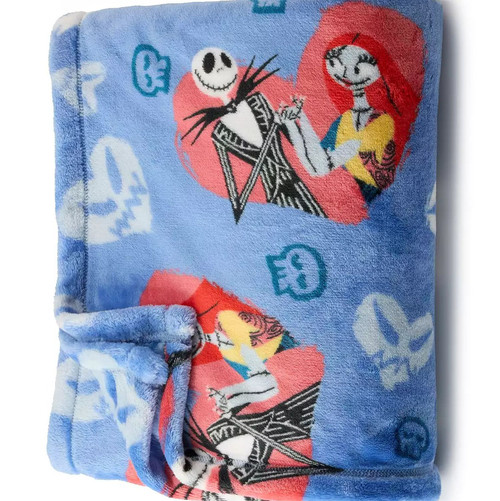 Nightmare Before Christmas Jack and Sally Valentines Fleece Oversized Blanket | Little Dreamers Pajamas
