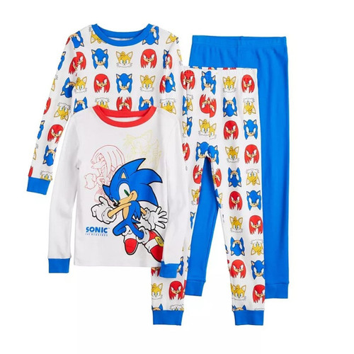 Sonic The Hedgehog Knuckles and Tails Boy's Gaming Character Pajama Set, Size 4 | Little Dreamers Pajamas