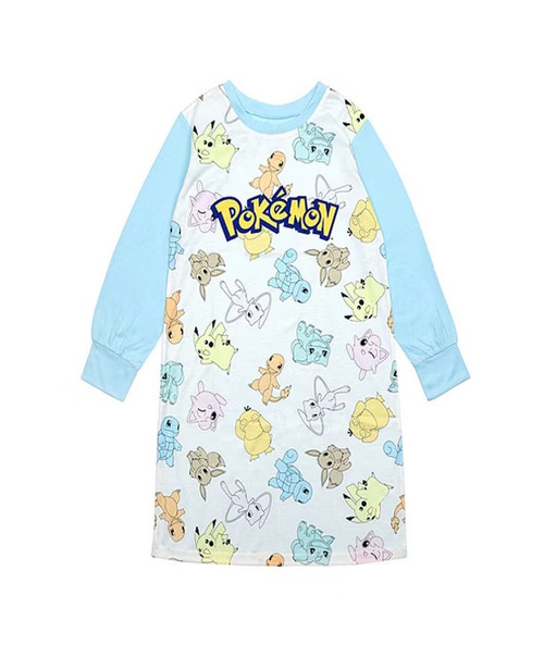 Girl's Pokemon, Pikachu and Eevee Character Print Nightgown, Gown | Little Dreamers Pajamas