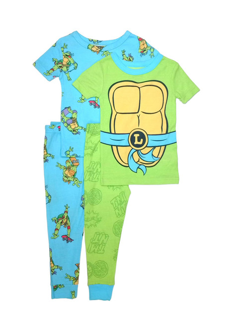 Teenage Mutant Ninja Turtles Toddler Boy's 4-Piece Leo Costume Print Pajama Set | Little Dreamers Pajamas