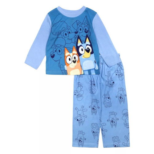 Bluey, Bingo and Friends Toddler Boy's Blue Long-Sleeved Pajama Set | Little Dreamers Pajamas