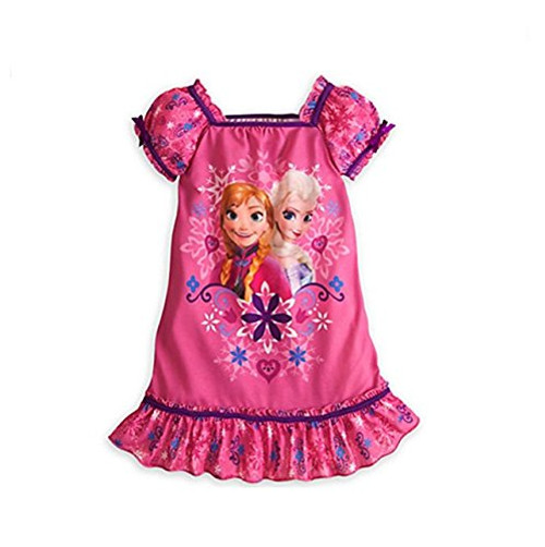 Disney Frozen Anna and Elsa Pink Floral Nightgown, Gown