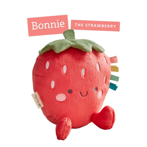 Itzy Ritzy Sweetie Snuggles Bonnie the Strawberry Soft Plush Sensory Stuffed Toy | Little Dreamers Pajamas
