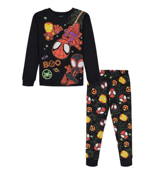 Spider-Man, Iron Man and Miles Amazing Friends Halloween Pajama Set Size 3T