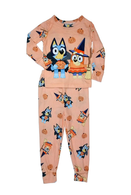 Bluey and Bingo Halloween Costumes and Jack-o'-Lanterns Toddler Kids Pajama Set