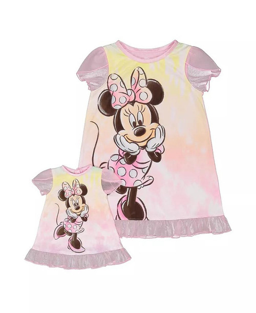 Disney's Minnie Mouse SainetToddler Nightgown & Doll Nightgown, Size 2T