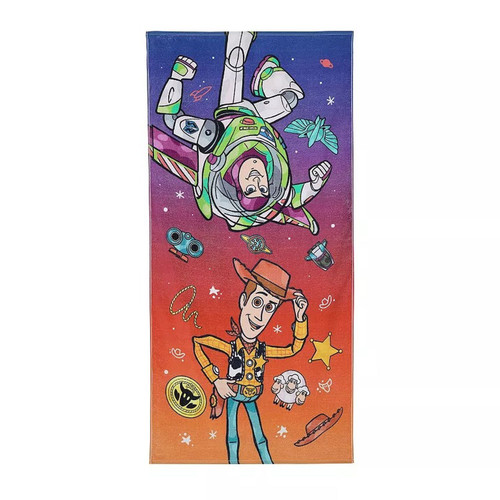 Disney Toy Story Sheriff Woody and Buzz Character Cotton Beach Towel, 28" X 58" Disney Toy Story Sheriff Woody and Buzz Character Cotton Beach Towel, 28" X 58"