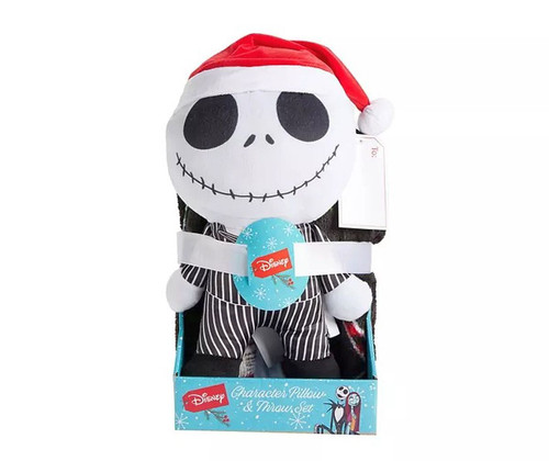 NBC Jack Skellington Character Pillow and Fleece Holiday Winter Blanket Set NBC Jack Skellington Character Pillow and Fleece Holiday Winter Blanket Set