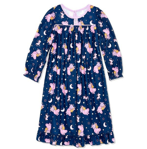 Peppa Pig Toddler Girls Flannel Granny Character Nightgown, Pajama Gown, Size 3T
