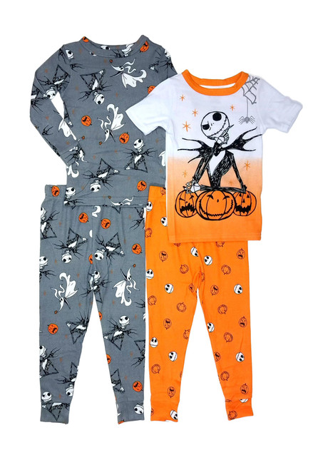 Jack Skellington and Zero Boy's 4-Piece Character Halloween Soft Pajama Set Jack Skellington and Zero Boy's 4-Piece Character Halloween Soft Pajama Set