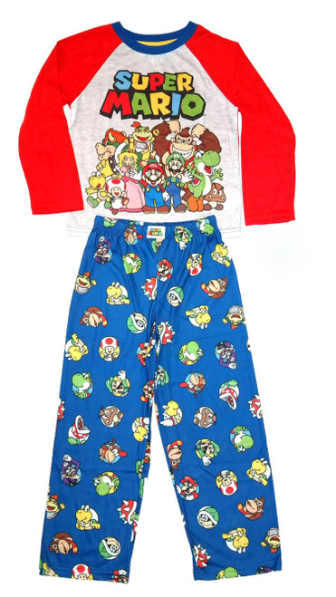 Super Mario, Luigi, Yoshi and Characters Boy's Long-Sleeved Polyester Pajama Set
