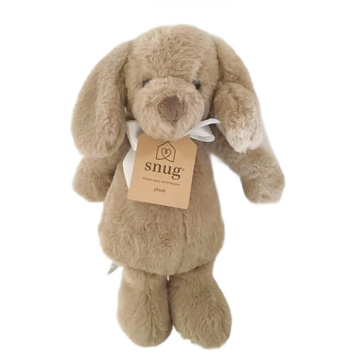 Snug Plush Soft 12" Tan and Brown Puppy Dog with Ivory Bow Snug Plush Soft 12" Tan and Brown Puppy Dog with Ivory Bow