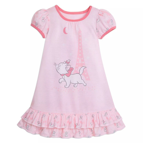 Aristocrats Marie Kitty Cat and Eiffel Towel Girl's Pink Jersey Knit Nightgown Aristocrats Marie Kitty Cat and Eiffel Towel Girl's Pink Jersey Knit Nightgown