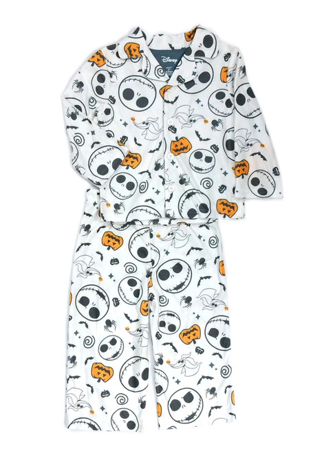 NBC Jack Skellington and Zero Halloween Print Boy's Flannel Pajama Set, Size 10 | Little Dreamers Pajamas
