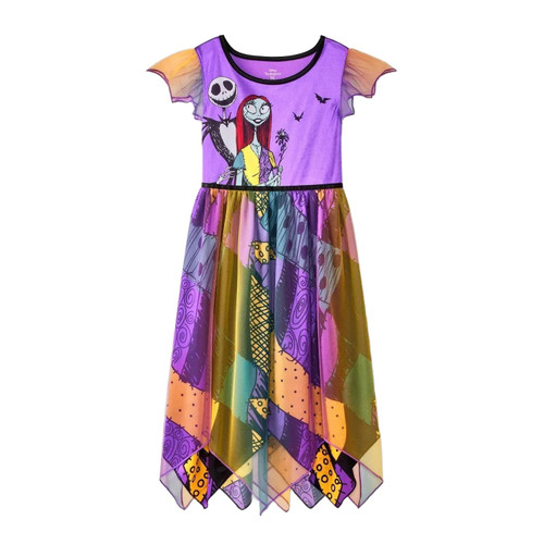 Nightmare Before Christmas Jack and Sally Satin and Tulle Halloween Nightgown | Little Dreamers Pajamas
