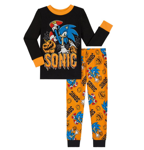Sonic the Hedgehog and Spooky Jack-o'-lantern Boy's Halloween Pajama Set | Little Dreamers Pajamas