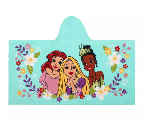Disney Princess Character Girl's Hooded Cotton Bath Towel Wrap, 25" X 50" Disney Princess Character Girl's Hooded Cotton Bath Towel Wrap, 25" X 50"