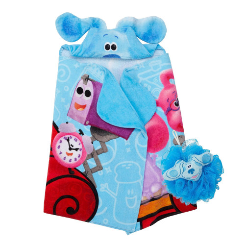 Blue's Clues Kids Hooded Character Towel and Loofah Bath Set | Little Dreamers Pajamas