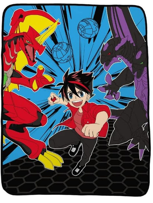 Bakugan Anime Characters 'On the Move' Soft Fleece Blanket Throw 46" X 60"