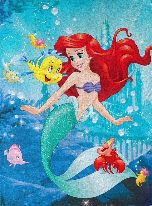 Little Mermaid/Ariel Micro Raschel Throw Blanket, 46" x 60" by Northwest Little Mermaid/Ariel Micro Raschel Throw Blanket, 46" x 60" by Northwest