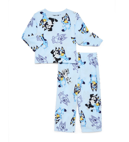 Bluey, Bingo and Friends Print Toddler Boy's Soft Fleece Blue Pajama Set | Little Dreamers Pajamas