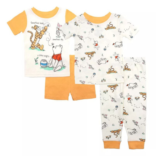 Winnie the Pooh and Character Toddler Boy's 4-Piece Short-Sleeved Pajama Set Winnie the Pooh and Character Toddler Boy's 4-Piece Short-Sleeved Pajama Set