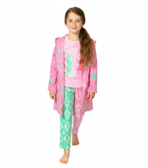Wicked Girls Glinda and Elphaba Fleece Hooded Character Nightgown and Pajama Set Wicked Girls Glinda and Elphaba Fleece Hooded Character Nightgown and Pajama Set