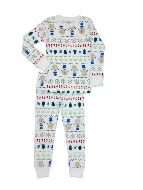Carter's Toddler Boy's Winter Holiday Snowman Fair Isle Print Cotton Pajama Set | Little Dreamers Pajamas