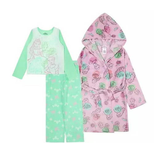 Disney Princess Pink Fleece Hooded Robe and Character Pajama Set, Size 6 Disney Princess Pink Fleece Hooded Robe and Character Pajama Set, Size 6