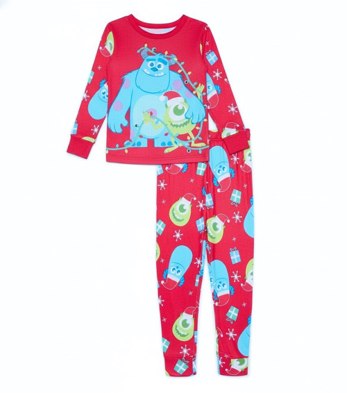 Monsters Inc. Mike and Sully Holiday Lights Toddler Boy's Christmas Pajama Set