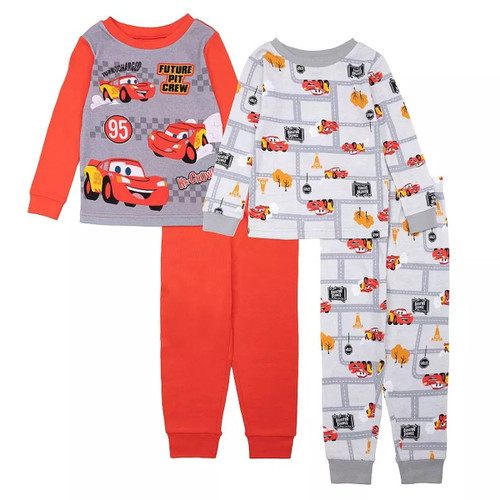 Disney Cars Lightning McQueen Future Pit Crew 4-Piece Character Pajama Set | Little Dreamers Pajamas