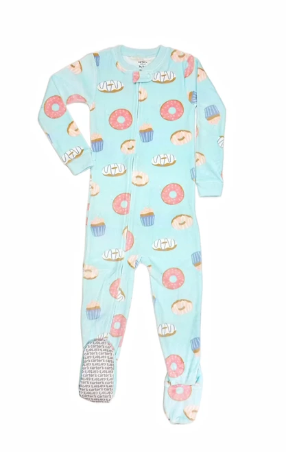 Carter's Toddler Girl's Velvety Soft Cupcake and Donuts Footed Pajama Sleeper | Little Dreamers Pajamas